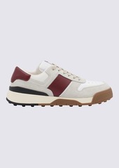 TOD'S WHITE AND BROWN LEATHER SNEAKERS