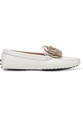 Tod's Woman Appliquéd Leather Loafers White