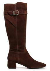 Tod's Woman Buckle-detailed Suede Knee Boots Chocolate