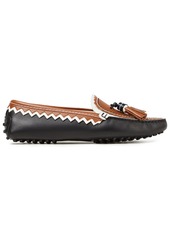 Tod's Woman Gommino Tasseled Color-block Leather Loafers Black