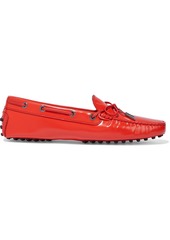 Tod's Woman Heaven Laccetto Glossed-leather Loafers Tomato Red
