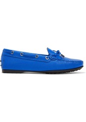 Tod's Woman Heaven Laccetto Lizard-effect Leather Loafers Blue