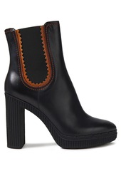 Tod's Woman Leather Platform Ankle Boots Black