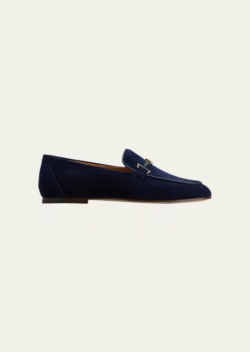 Tod's Wrapped T-Ring Suede Loafers