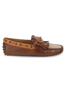 Tod's Two Tone Tassel Driving Loafers
