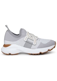Tod's WHITE AND GRAY TECH FABRIC SNEAKERS