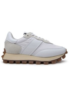 Tod's WHITE LEATHER BLEND 25K RUN SNEAKERS