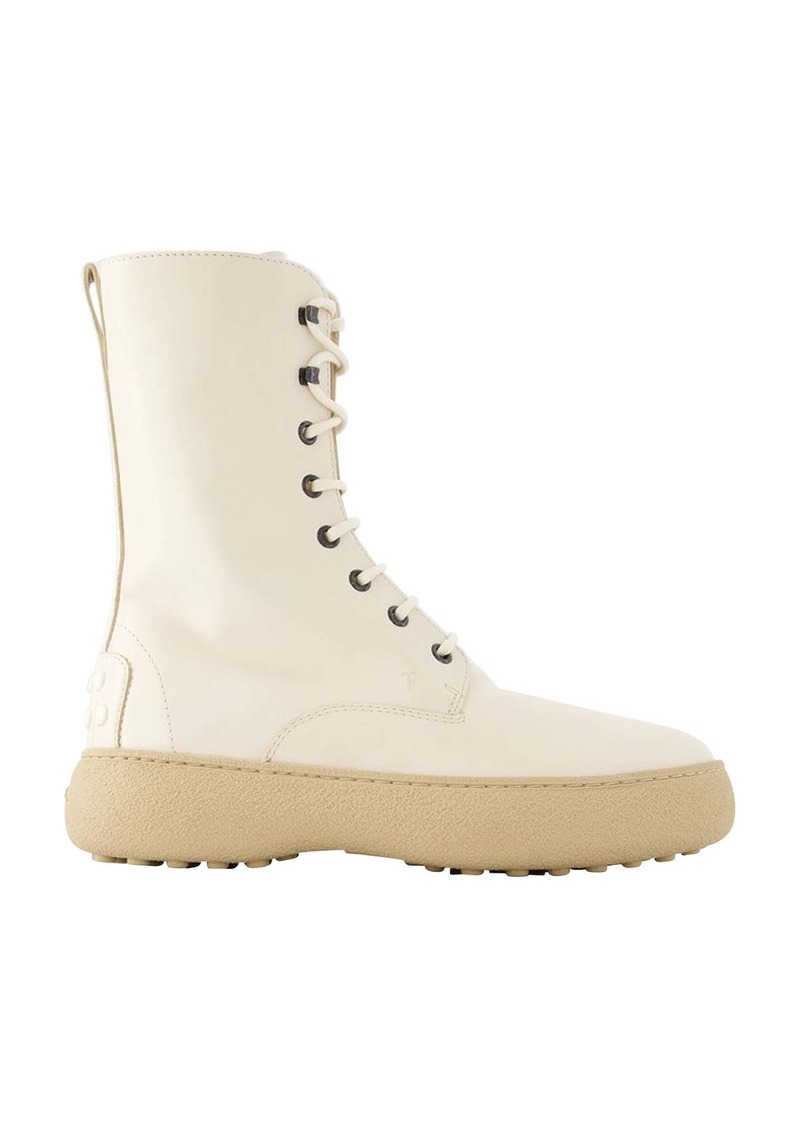 Winter Gommini Boots - Tod's - Leather - White
