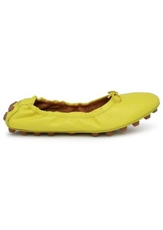Tod's YELLOW LEATHER BUBBLE BALLET FLATS