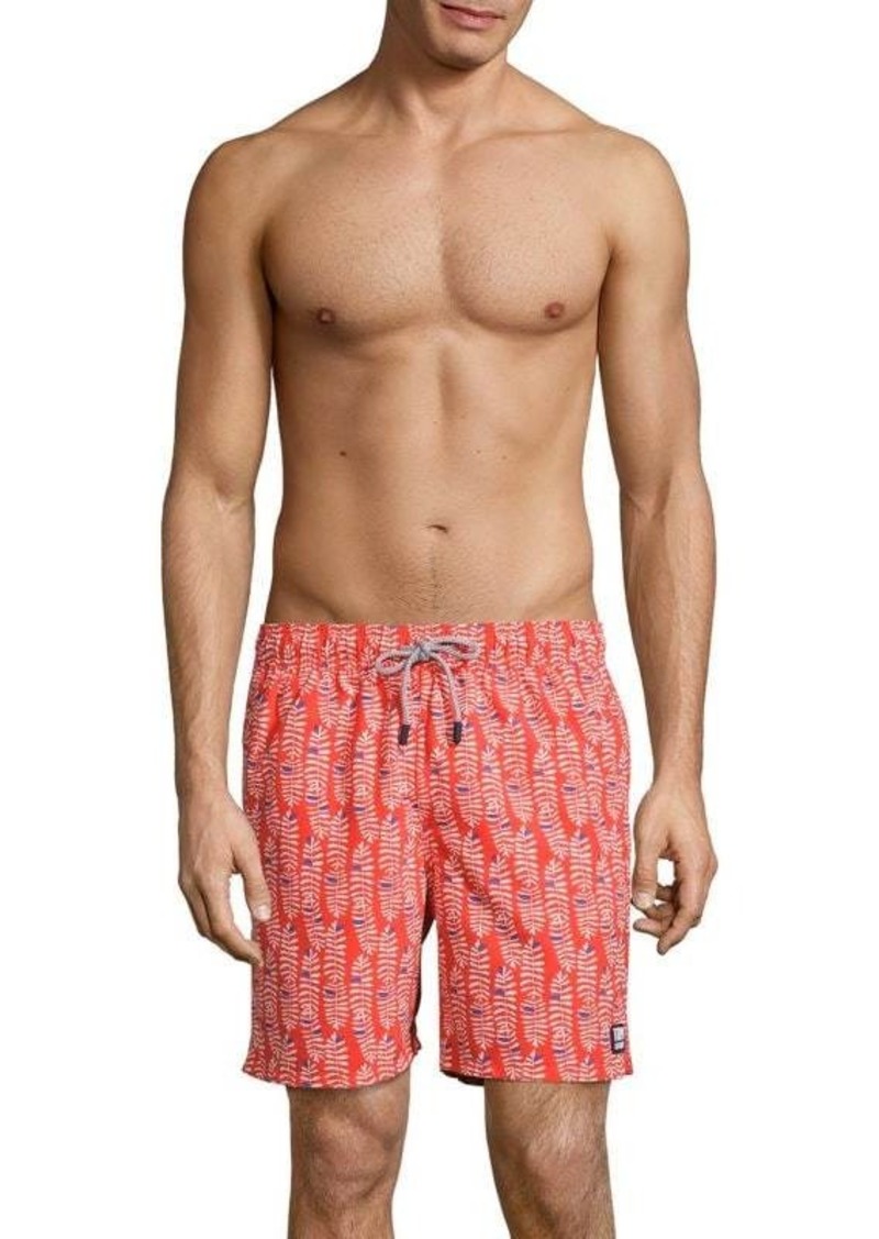 Tom & Teddy Leaf-Print Swim Shorts