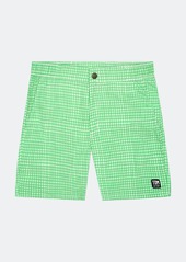 Tom & Teddy Mens Green Gingham Swim Shorts - S - Also in: XL, L