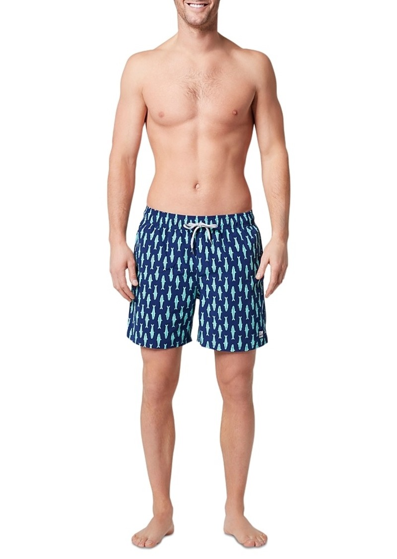 Tom & Teddy Sardines Print 6 Swim Trunks