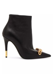 Tom Ford 105MM Chain Leather Ankle Boots