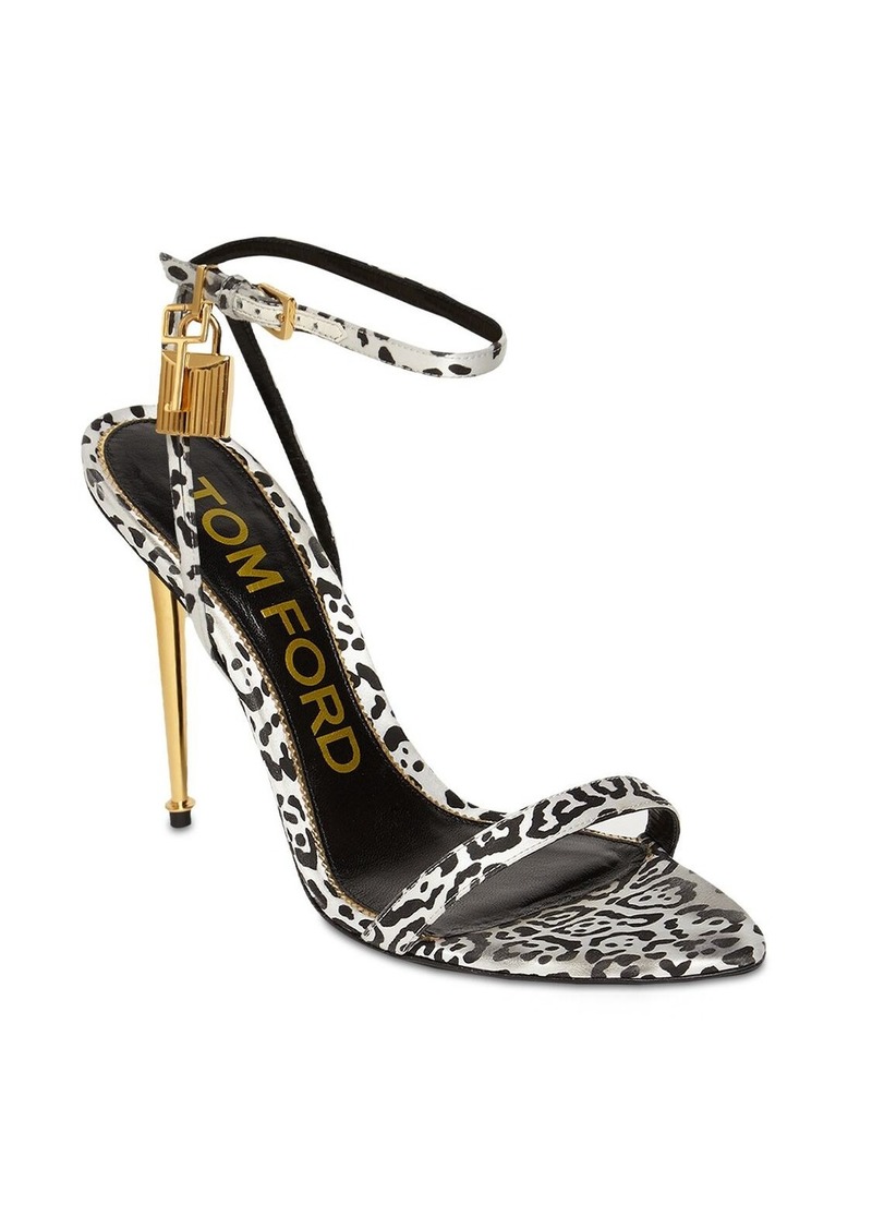 Tom Ford 105mm Padlock Printed Satin Sandals | Shoes