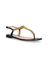 Tom Ford 10mm Zenith Leather & Chain Flat Sandals