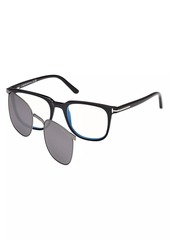 Tom Ford 50MM Square Clip-On Glasses