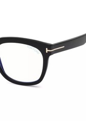 Tom Ford 52MM Geometric Blue Filter Eyeglasses