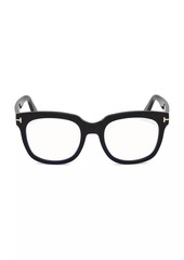 Tom Ford 52MM Geometric Blue Filter Eyeglasses