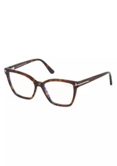 Tom Ford 53MM Square Blue Filter Eyeglasses