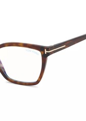 Tom Ford 53MM Square Blue Filter Eyeglasses