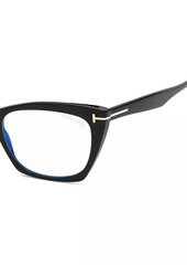 Tom Ford 54MM Cat-Eye Blue Block Optical Glasses