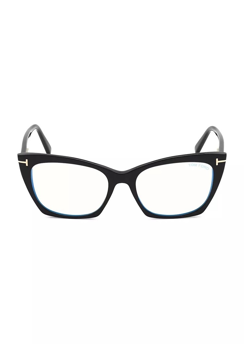 Tom Ford 54MM Cat-Eye Blue Block Optical Glasses