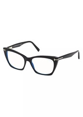 Tom Ford 54MM Cat-Eye Blue Block Optical Glasses