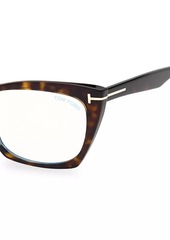 Tom Ford 54MM Cat-Eye Blue Filter Eyeglasses