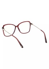 Tom Ford 55MM Blue Block Butterfly Eyeglasses