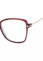 Tom Ford 55MM Blue Block Butterfly Eyeglasses