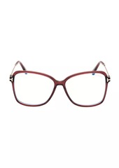 Tom Ford 55MM Blue Block Butterfly Eyeglasses