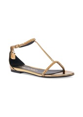 Tom Ford 5mm Padlock Chain Mirror Leather Flats