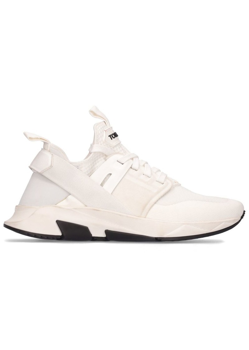 Tom Ford Alcantara Tech & Leather Low Sneakers
