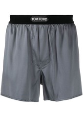 Tom Ford logo-waistband silk-blend boxer shorts