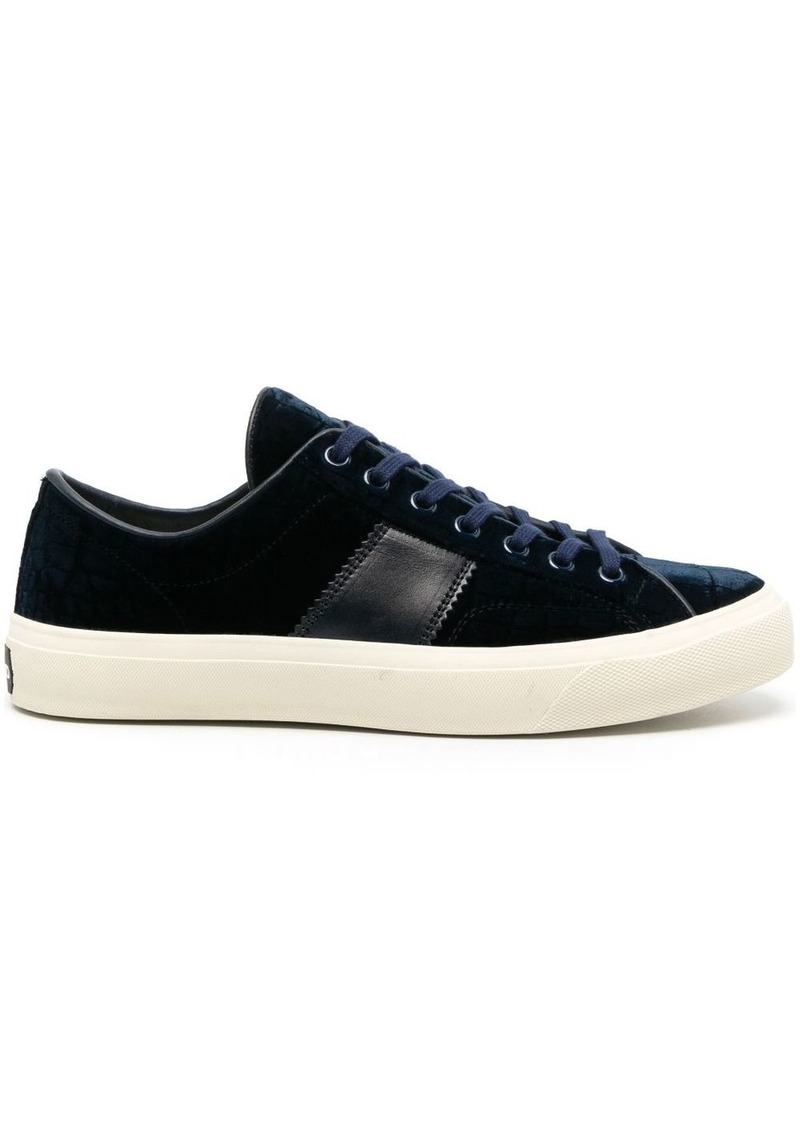 Tom Ford Cambridge crocodile-effect leather sneakers