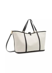 Tom Ford Canvas Leather-Trim East West Tote Bag