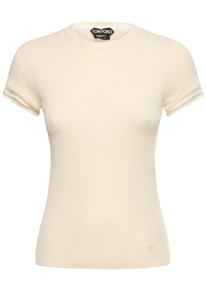 Tom Ford Cashmere & Silk Knit Short Sleeve Top