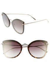 Tom Ford 62mm Oversize Butterfly Sunglasses in Havana/Rose Gold/Gold at Nordstrom