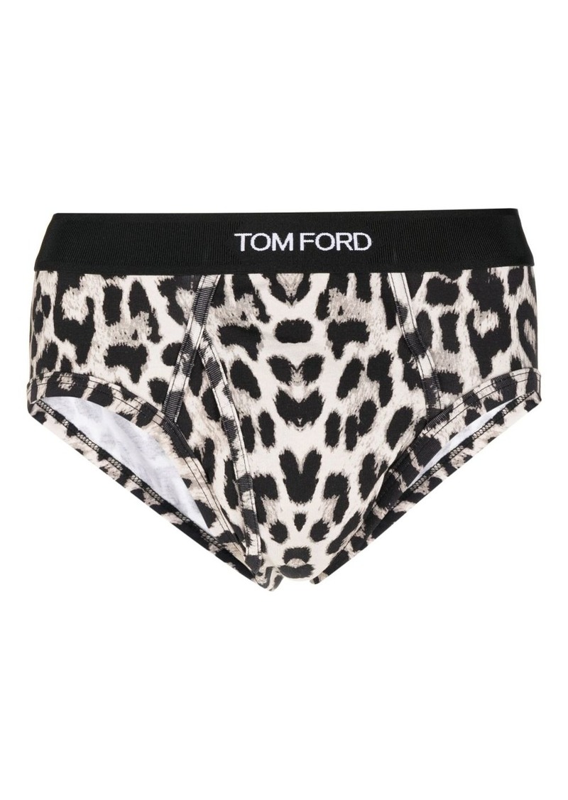 Tom Ford cheetah-print logo-waistband briefs