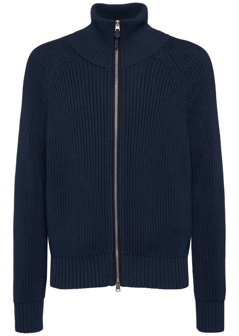 Tom Ford Cotton & Silk Zipped Cardigan