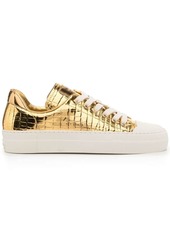 Tom Ford crocodile-embossed metallic sneakers