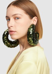 Tom Ford Croissant Sequined Big Hoop Earrings