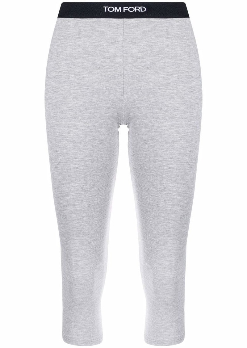 Tom Ford cropped logo-waistband leggings