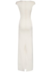 Tom Ford Double Silk Georgette Draped Long Dress