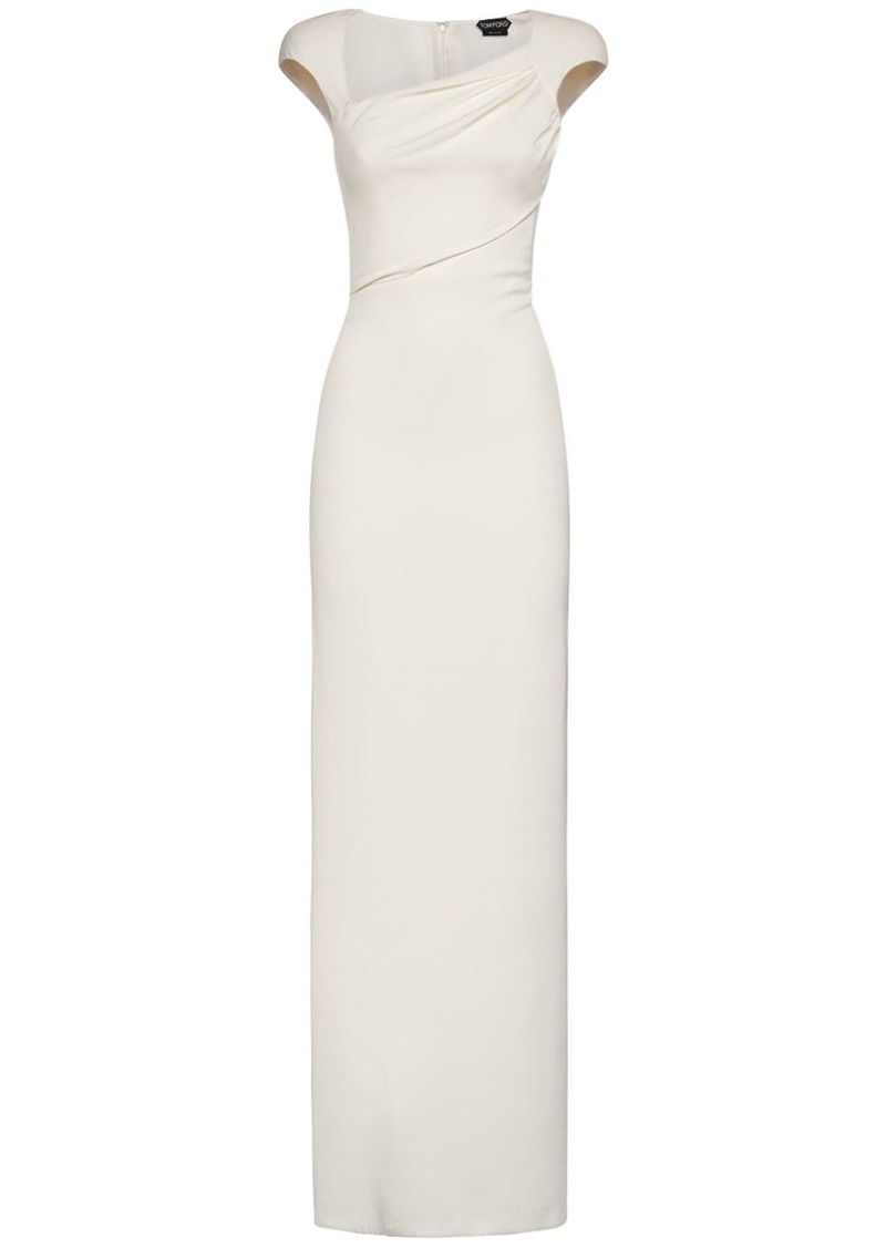 Tom Ford Double Silk Georgette Draped Long Dress