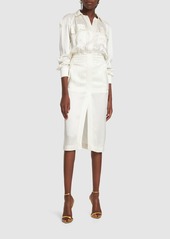 Tom Ford Fluid Satin Trench Midi Dress