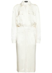 Tom Ford Fluid Satin Trench Midi Dress