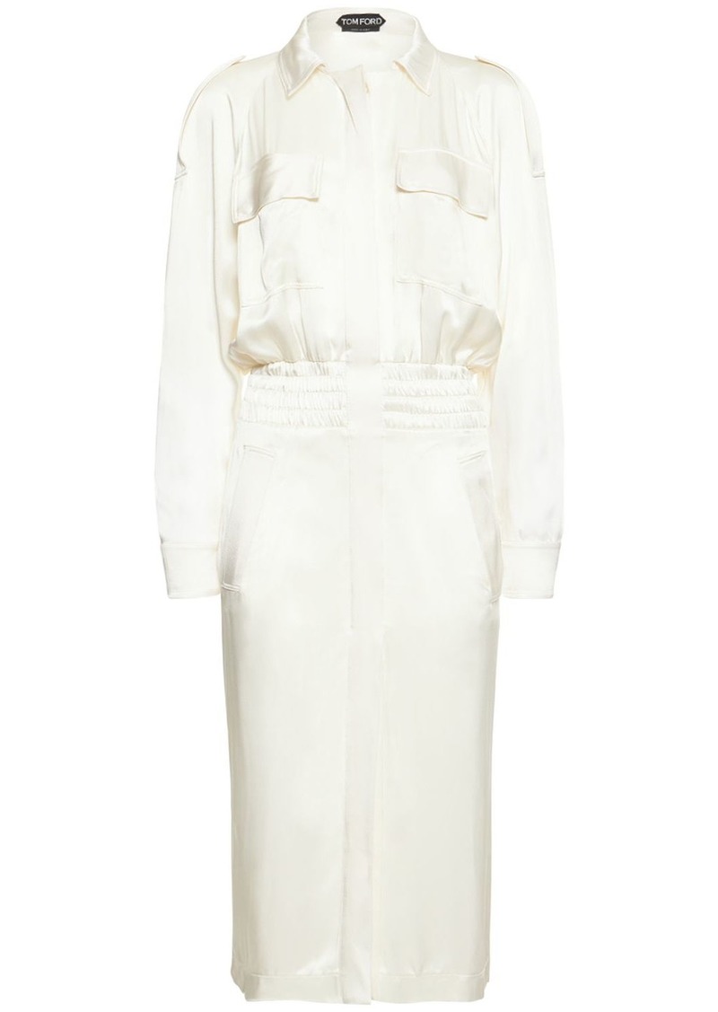 Tom Ford Fluid Satin Trench Midi Dress