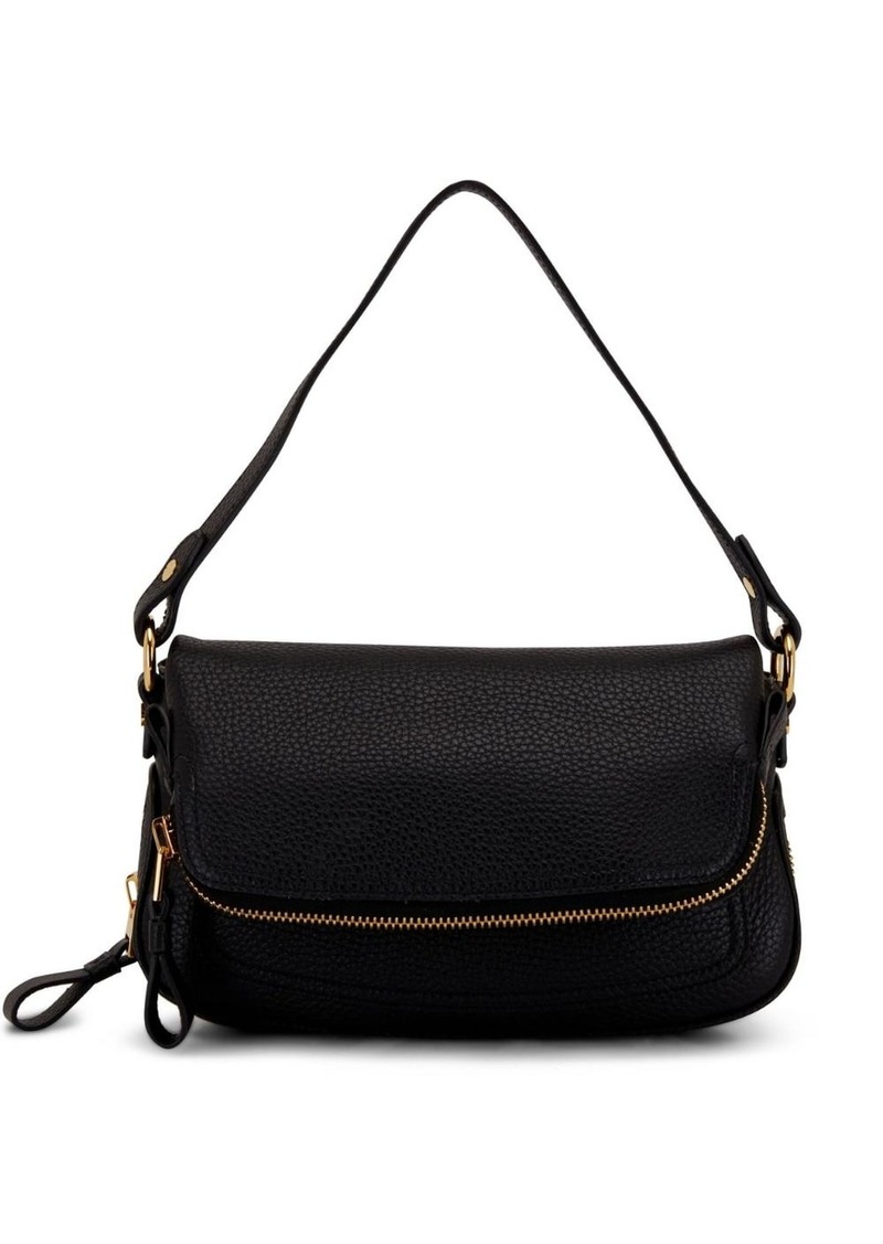 Tom Ford folded-design pebbled-leather shoulder bag