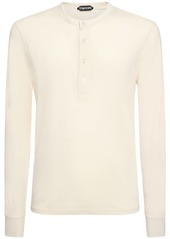 Tom Ford Henley Lyocell Long Sleeve T-shirt